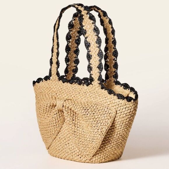 Kate Spade New York Raffia Bow Tote Bag! - Picture 2 of 6